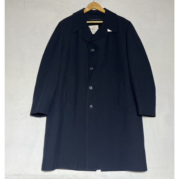 London Fog Maincoats Trench Coat w/ Liner Mens 42R Blue Button Up Zip Out Fleece - Picture 1 of 16